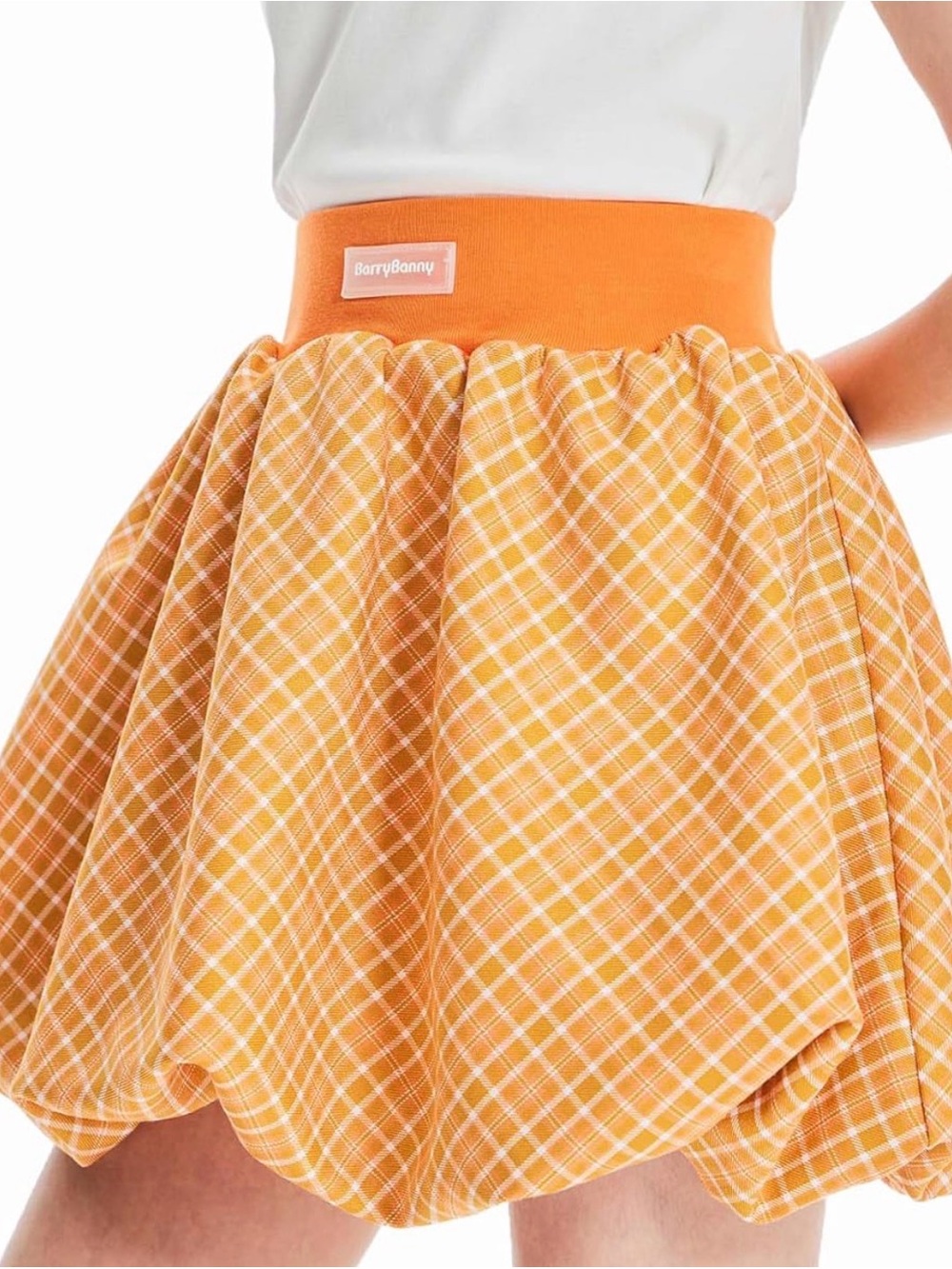 Orange Plaid Bubble Skort- Women's